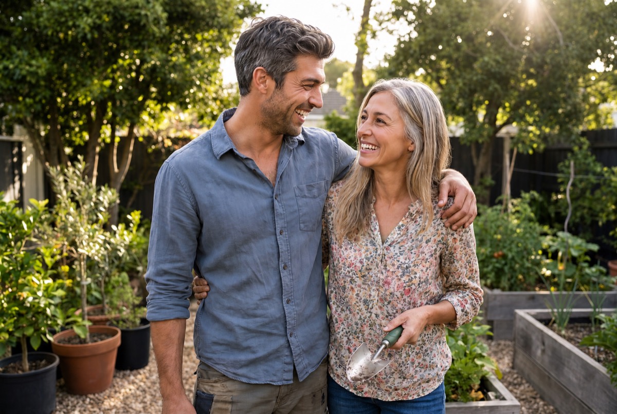 The couple imagined 30 years ahead sharing a quiet moment