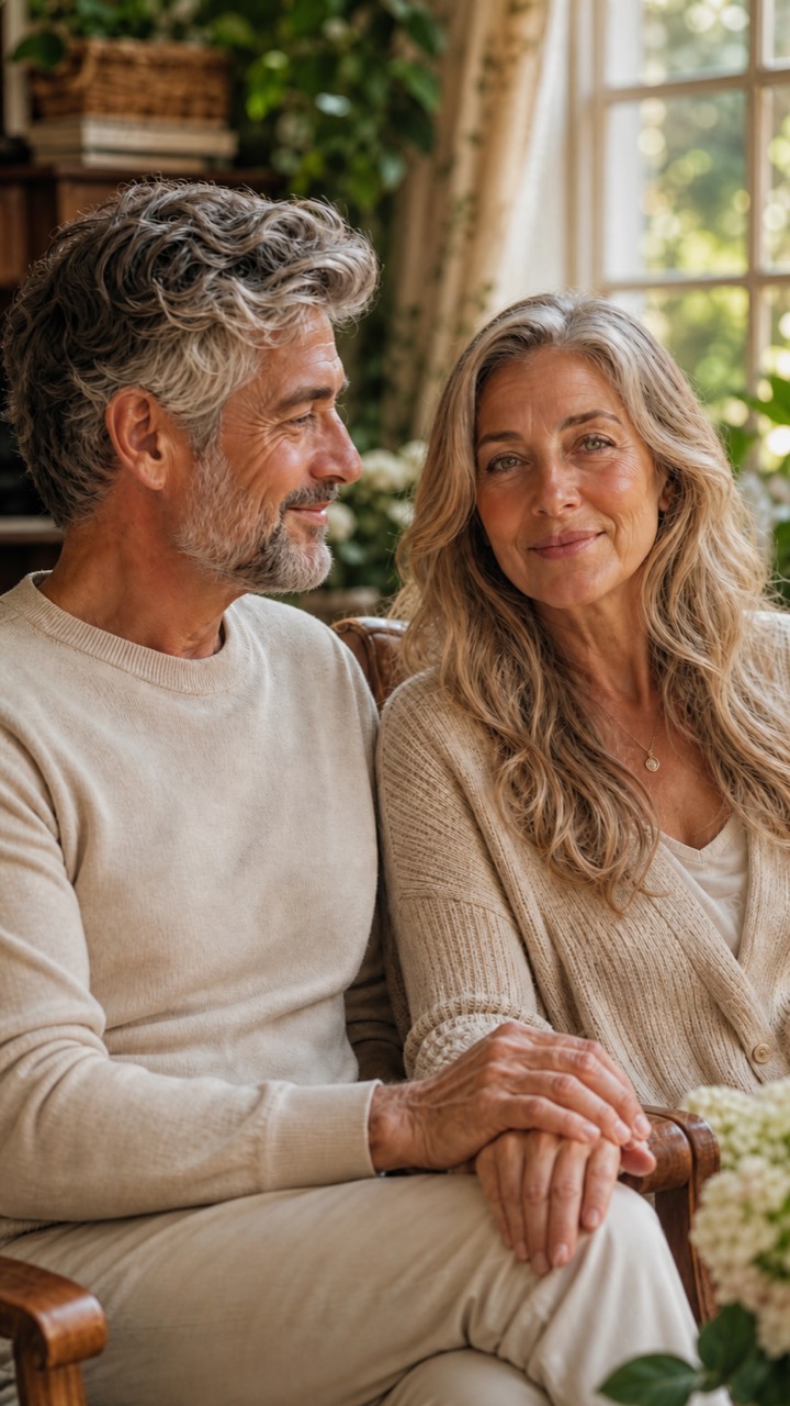 The couple imagined 50 years ahead still close and recognizable